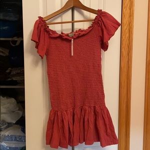 ASOS off shoulder shirred sundress